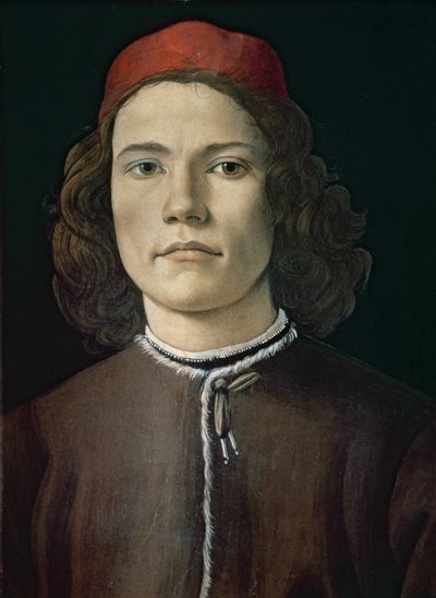 Bir Genç Adamın Portresi, c.1480-85 (panelde tempera ve yağ) by Sandro Botticelli