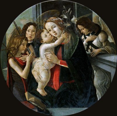 Aziz John ve iki Melek ile Madonna ve Çocuk. by Sandro Botticelli