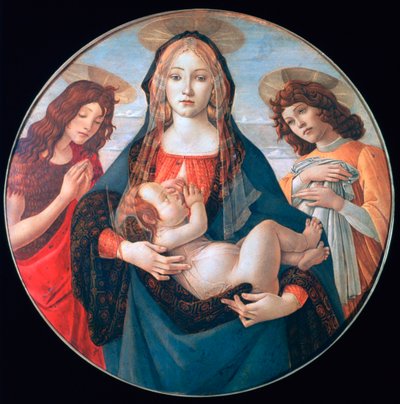 Aziz John ve bir Melek ile Bakire ve Çocuk, c1490 by Sandro Botticelli
