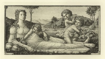 Venüs Cupid ile uzanıyor by Sandro Botticelli