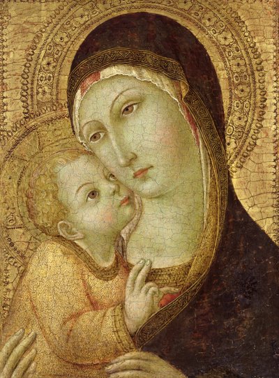 Madonna ve Çocuk (panelde tempera ve altın varak) by Sano di Pietro