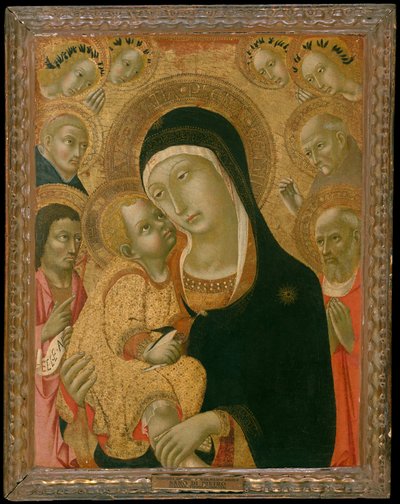 Vaftizci Yahya ile Madonna ve Çocuk, Jerome, Peter Martyr..., ca. 1425-yakl. 1467. by Sano di Pietro