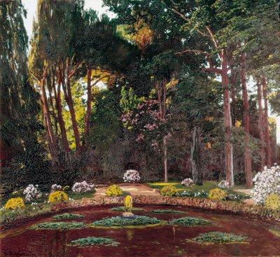Art Nouveau “Bahçe” (Arbucies). Santiago Rusinol ve (i) Prats (1861-1931) 19. yüzyılın sonlarında El Vendrell tarafından yapılan boyama. Ev-Müze Pau Casals. by Santiago Rusinol i Prats