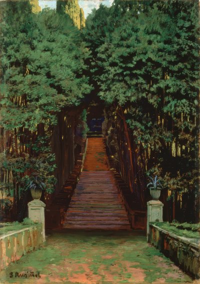 Bahçedeki merdivenler by Santiago Rusiñol