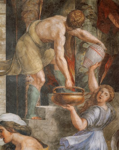 Borgo'da yangın by Sanzio of Urbino (workshop) Raphael