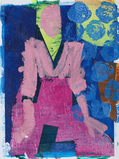 Elle #2, 2020 (kağıt üzerinde akrilik) by Sara Hayward