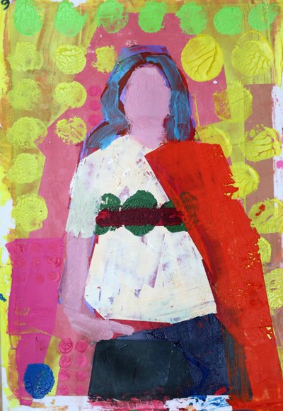 Elle #5, 2020 (kağıt üzerinde akrilik) by Sara Hayward