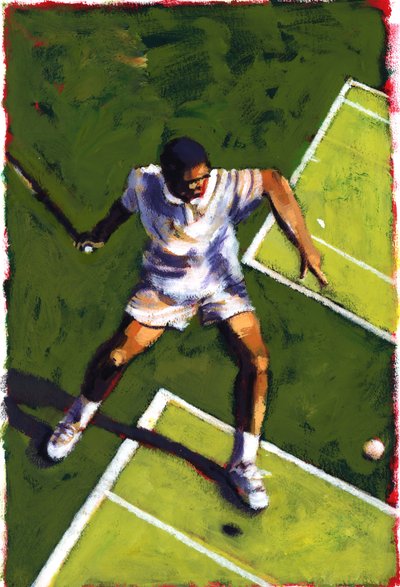 Tenisçi, 2009 (akrilik) by Sara Hayward
