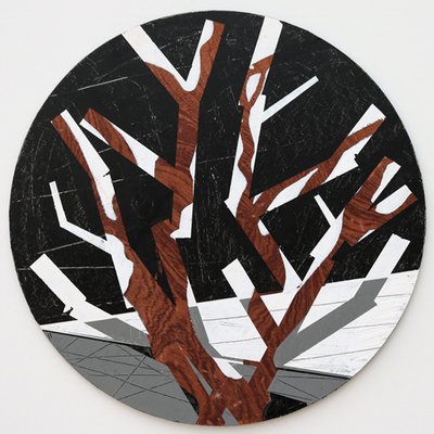 Twixt Heaven & Earth II-B (dairesel tahta üzerinde akrilik) by Sara Hayward