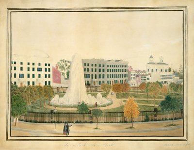 Union Park, New York, yak. 1845. by Sarah Fairchild