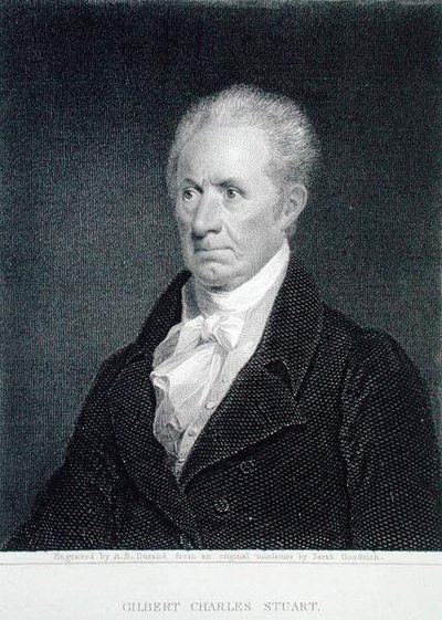 Gilbert Charles Stuart (1755-1828), Asher Brown Durand (1796-1886) tarafından orijinal bir minyatürden oyulmuş (gravür) by Sarah Goodridge