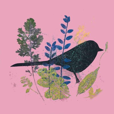 Kuş ve yapraklar,2019 (Mürekkep monoprint) by Sarah Thompson Engels