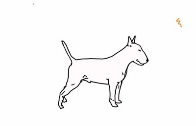 Bull terrier,2018,(dijital çizim) by Sarah Thompson Engels