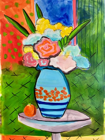 Çiçek vazosu,2019 (akrilik) by Sarah Thompson Engels