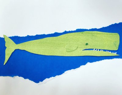 balina,2019 (kolaj) by Sarah Thompson Engels