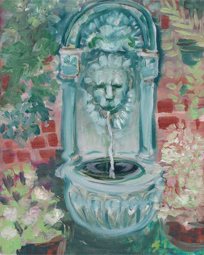 Eğrelti Otlarındaki Aslan, c. 2021 (tuval üzerine yağlıboya) by Sarah Tudor
