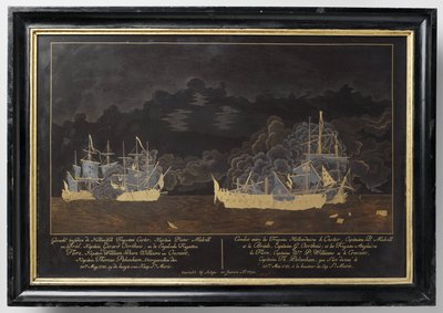 Hollanda Fırkateynleri Castor, Kaptan Pieter Melvill ve Briel, Kaptan Gerard Oorthuis ve İngiliz Fırkateynleri arasındaki savaş by Sasaya