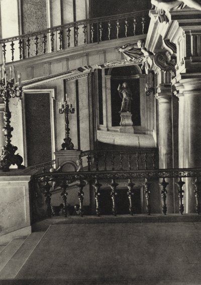Berlin: Kale, Schluter Merdivenleri; Kraliyet Sarayı, Merdiven, Schluter (s/b fotoğraf) by Sasha Stone