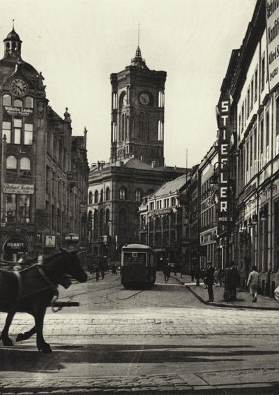 Berlin: Rathaus; Belediye Binası (s/b fotoğraf) by Sasha Stone