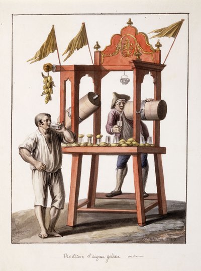 Buzlu Su Satıcısı; Donmuş su satıcısı, 1803 by Saviero Xavier della Gatta