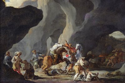 Yolcuların Saldırısı, c.1634-37 by Sébastien Bourdon