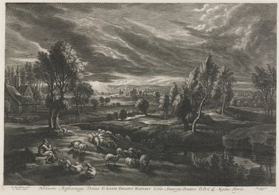 Çoban Flüt Çalarken Manzara by Schelte Adams Bolswert