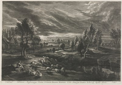 Çoban Flüt Çalarken Manzara. by Schelte Adams Bolswert