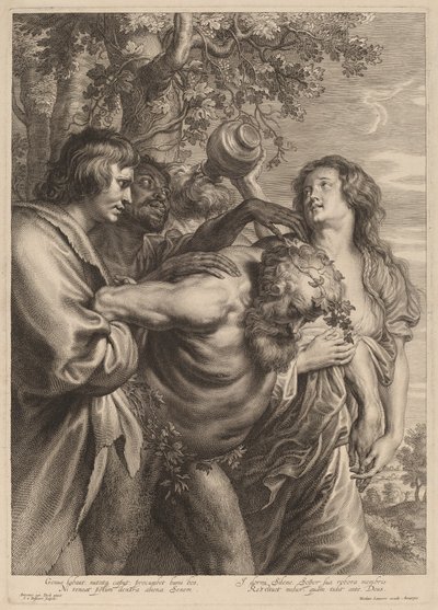 Sarhoş Silenus by Schelte Adams Bolswert after Sir Anthony van Dyck
