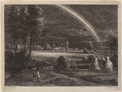 Büyük Gökkuşağı ile Manzara by Schelte Adams Bolswert after Sir Peter Paul Rubens