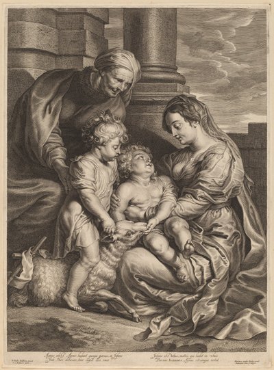 Aziz Anne ve Aziz John ile Bakire ve Çocuk by Schelte Adams Bolswert, after Sir Peter Paul Rubens