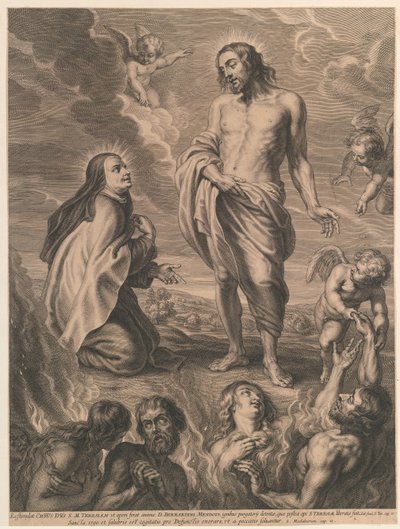 H. Theresia, Bernardino de Mendoza için aracılık ediyor by Schelte Adamsz. Bolswert