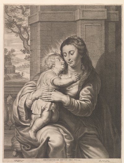 çocuklu Meryem by Schelte Adamsz. Bolswert