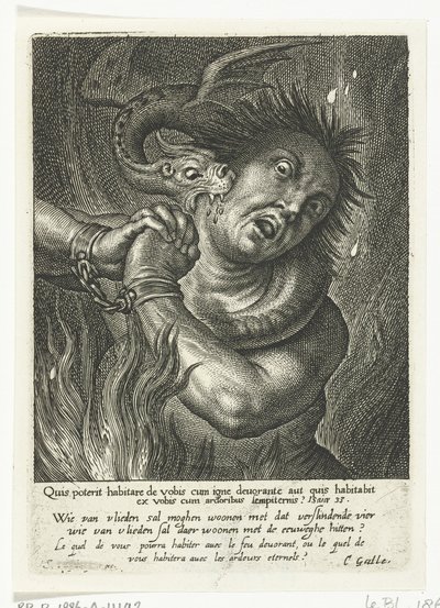 Canavar tarafından ısırılan cehennemde ruh Velins (dizi adı) by Schelte Adamsz. Bolswert