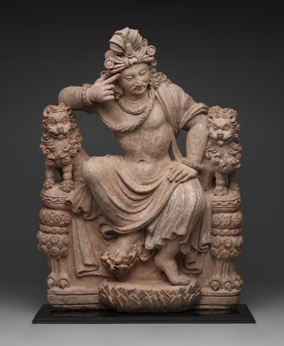 Düşünen Bodhisattva, MS 4. ila 6. yüzyıl (pişmiş toprak) by School Afghan