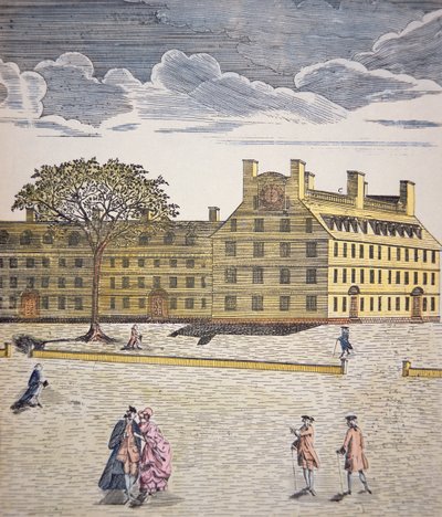 Harvard Koleji, Cambridge, Massachusetts c.1740 (renkli taş) by School American