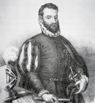 Pedro Menendez de Aviles (taş) by School American