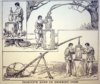 Mısır öğütmenin ilkel yöntemi (lito) by School American