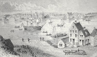Feribot, New York, c.1750 (lito) by School American