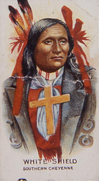 Güney Cheyenne Kabilesinin Beyaz Kalkanı (renkli taş) by School American