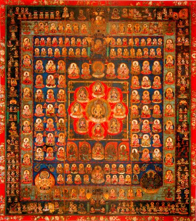 Budizm: mandala taizokai (Garbhadhatu) matrisin Dünyası hakkında dedi - ipek üzerine anonim guaj, 8.-9. yüzyıl Dim 187x164.3 cm To-Ji Kyoto, Japonya by School Asian