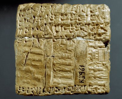 Asur uygarlığı: iki gümüş madeninin üretimiyle ilgili çivi yazılı karakterlerden oluşan oyulmuş kutu. İstanbul, Arkeoloji Müzesi by School Assyrian