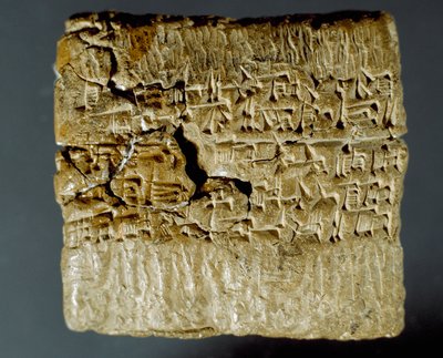 Asur uygarlığı: iki gümüş madeninin üretimiyle ilgili çivi yazılı karakterlerden oluşan oyulmuş kutu. İstanbul, Arkeoloji Müzesi by School Assyrian