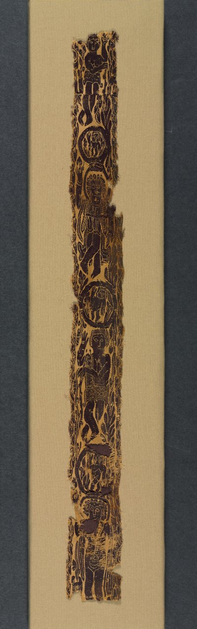 Tunikten Süs Omuz Bandı, 600-650 (ek atkı sargılı goblen dokuma, boyanmamış keten ve boyalı yün) by School Byzantine
