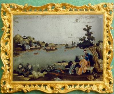 Manzara, müzik ve ayetin Çin ayna resmi (aynadaki pigment) by School Chinese
