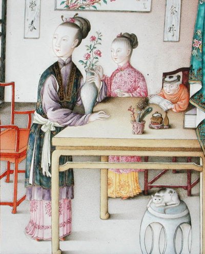 İmparatorluk Kanton panelinden detay, Qianlong dönemi by School Chinese