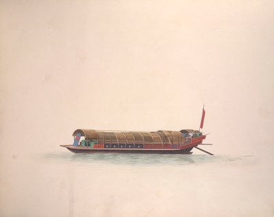 Müzisyenler Teknesi, c.1800-05 (kağıt üzerine suluboya) by School Chinese