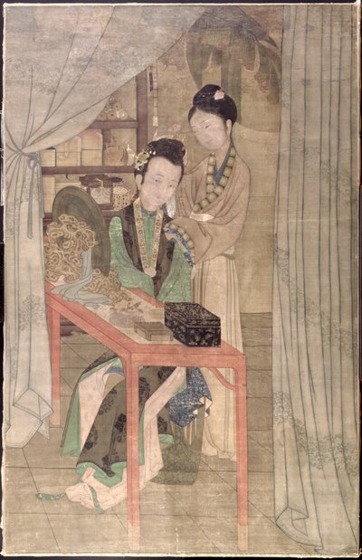 Tuvaletteki Kadın (ipek üzerine guaj) by School Chinese