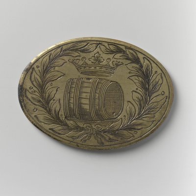 Amsterdam bira ithalatçıları Loncası katılım jetonu, c.1700 (pirinç) by School Dutch
