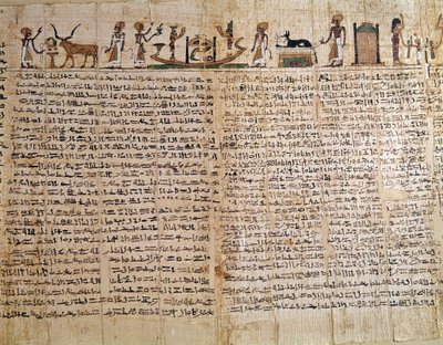 Mısır Antik Çağı: Bir Ölüler Kitabının Papirüsü. Düşük Epoque. Paris, Musee du Louvre - Mısır Antik Çağı: Ölüler Kitabı