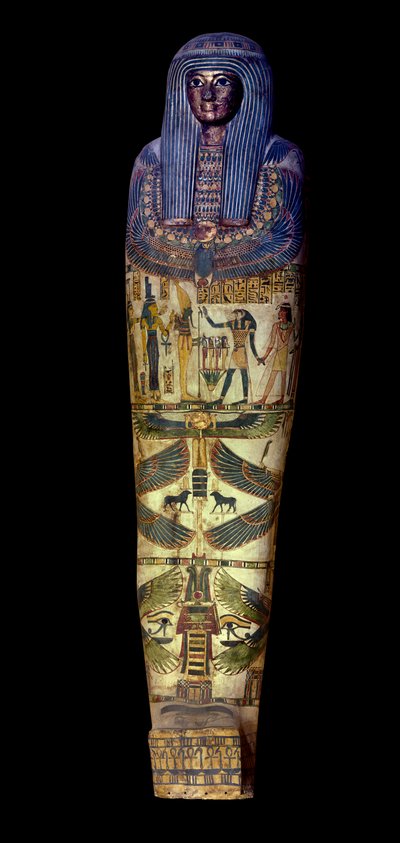 Mısır antikası: Jedkhonsouiouioufankh (Djedkhonsouiouefankh), MÖ 750 civarında lahdin kapağı, Louvre Müzesi - Mısır Antik Çağı: Djedkhonsouioufankh (Djedkhonsouioufankh), MÖ 750 civarında, Louvre Müzesi, Paris by School Egyptian